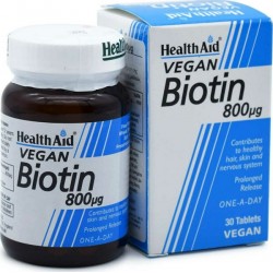 Health Aid Biotin Vitamin for Hair, Skin & Nails 800mcg 30 tabs