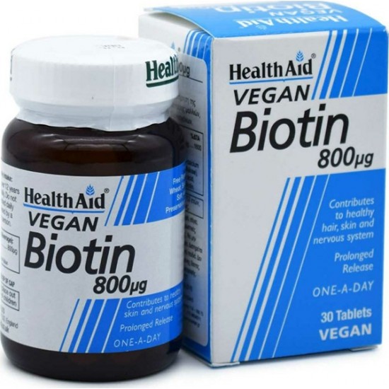Health Aid Biotin Vitamin for Hair, Skin & Nails 800mcg 30 tabs Health Aid Biotin Vitamin for Hair, Skin & Nails 800mcg 30 tabs