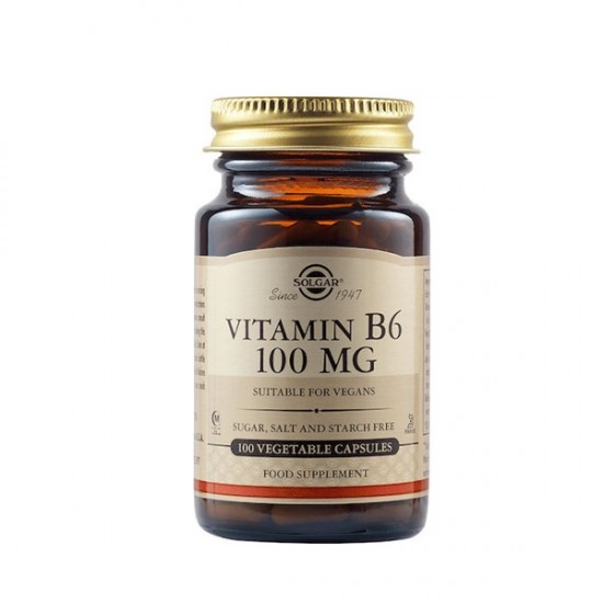 Solgar Vitamin B6 Βιταμίνη για την Υγεία του Νευρικού Συστήματος 100mg 100 φυτικές κάψουλες Solgar Vitamin B6 Βιταμίνη για την Υγεία του Νευρικού Συστήματος 100mg 100 φυτικές κάψουλες