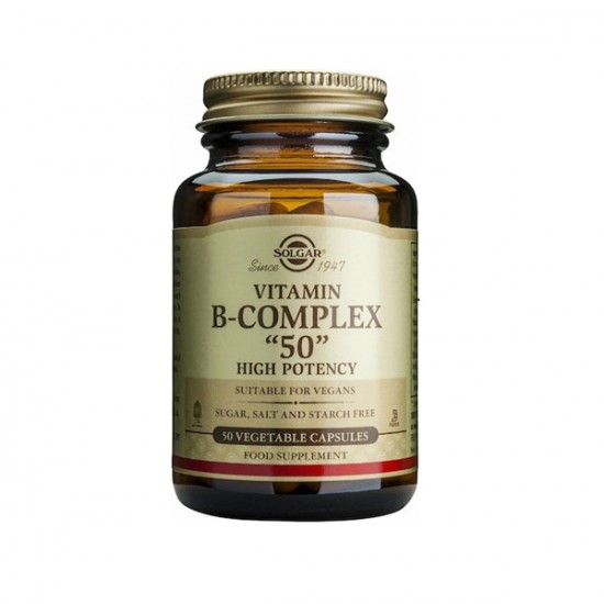 Solgar B-Complex "50" Vitamin for Energy, Immune System Boost & the Nervous System 50mg 50 veg. caps