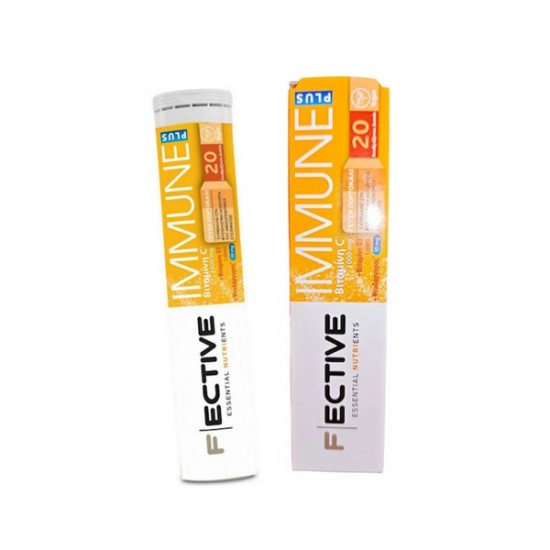 Ambitas Fective Immune Plus Multivitamin for Immune System Boost, the Skin & Antioxidant Action 1000iu 1000mg Orange 20 eff. tabs