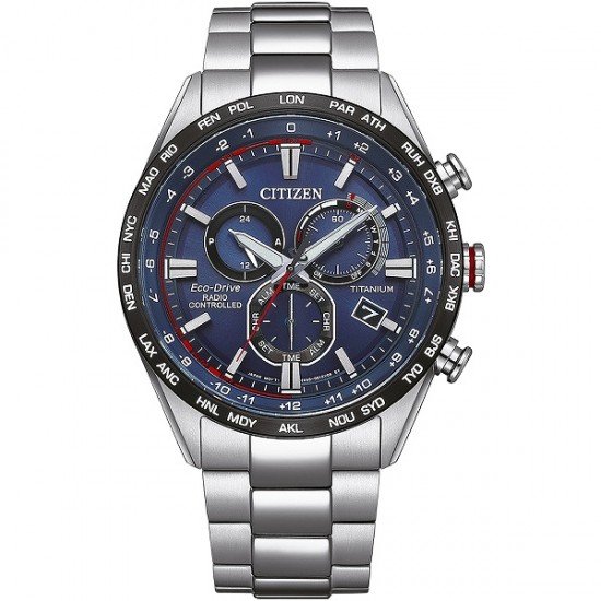 Citizen CB5945-85L, Ανδρικό Ρολόι 45mm Χρονογράφος Eco - Drive με Ασημί Μεταλλικό Μπρασελέ
