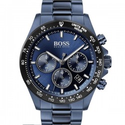 Boss Hero 1513758, Men's Watch 43mm Chronograph Battery with Blue Metal Bracelet