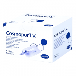 HARTMANN Cosmopor I.V. Sterile self-adhesive dressing for securing I.V. cannulas 8cm x 6cm 50pcs HARTMANN Cosmopor I.V. Sterile self-adhesive dressing for securing I.V. cannulas 8cm x 6cm 50pcs