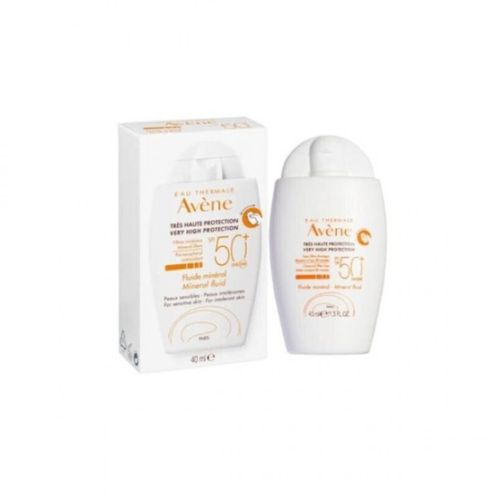 Avene Fluide Mineral Facial Sunscreen For Sensitive Skin SPF50+ 40 ml