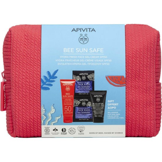 Promo Bee Sun Safe Hydra Face Gel Cream SPF50+ 50ml & Black Cleansing Gel 50ml & Face Mask Sea Lave