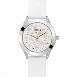Guess Women’s Watch Quartz with White Silicone Strap