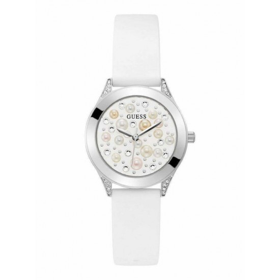 Guess Women’s Watch Quartz with White Silicone Strap Guess Women’s Watch Quartz with White Silicone Strap