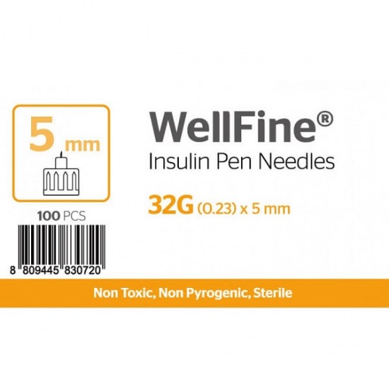 MedExel WellFine Insuline Pen needles 32G (0.23)x5mm 100 pcs MedExel WellFine Insuline Pen needles 32G (0.23)x5mm 100 pcs