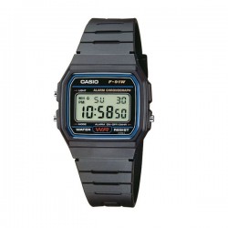 Casio F-91W-1YEF Men's Digital Watch with Black Resin Strap