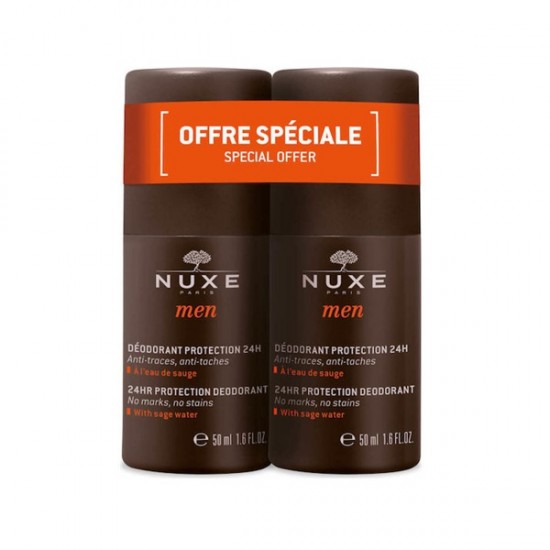 Nuxe Men 24H Protection Aluminium Free Roll-On Deodorant Duo Pack 2x50ml