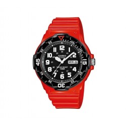 Casio Collection MRW-200HC-4BVEF Ανδρικό Ρολόι 44.6mm με Κόκκινο Λουράκι Ρητίνης Casio Collection MRW-200HC-4BVEF Ανδρικό Ρολόι 44.6mm με Κόκκινο Λουράκι Ρητίνης