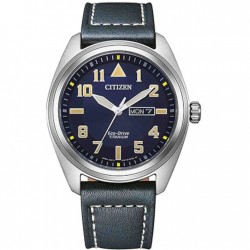 Citizen Eco-Drive Titanium Men's Solar Watch with Black Leather Strap 42mm