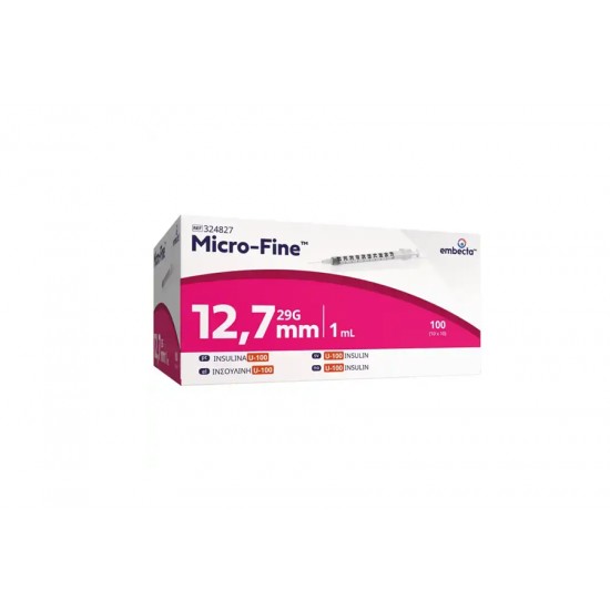 Embecta Micro-Fine U-100 Insulin Syringes 1ml 29G 12.7mm 100pcs