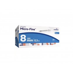 Embecta Micro-Fine U-100 Insulin Syringes 0.3ml 30G 8mm 100pcs