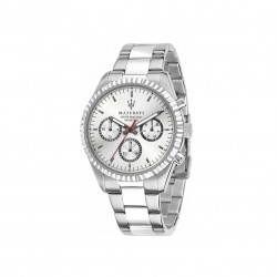 MaseratiR8853100018, Competizione Ανδρικό Ρολόι Χρονογράφος 42mm με Ασημί Ανοξείδωτο Μπρασελέ 10 ATM