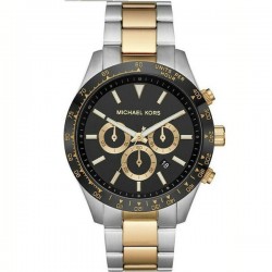 Michael Kors Layton MK8784 Men's Chronograph Watch 45mm Black Dial Two-Tone Stainless Steel Bracelet Michael Kors Layton MK8784 Men's Chronograph Watch 45mm Black Dial Two-Tone Stainless Steel Bracelet
