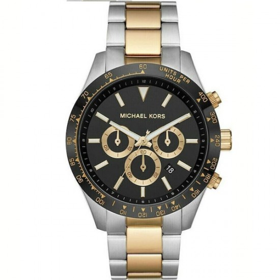 Michael Kors Layton MK8784 Men's Chronograph Watch 45mm Black Dial Two-Tone Stainless Steel Bracelet