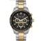 Michael Kors Layton MK8784 Ανδρικό Ρολόι Χρονογράφος 45mm με Μαύρο Καντράν & Δίχρωμο Μεταλλικό Μπρασελέ  