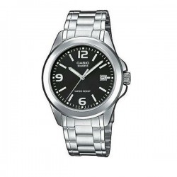 Casio LTP-1215A-1ADF Men's Quartz Watch 32mm Black Dial Silver Metal Bracelet with Date