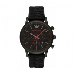 Emporio Armani AR11024 Men's Chronograph Watch 46mm with Black Dial & Rubber Strap Emporio Armani AR11024 Men's Chronograph Watch 46mm with Black Dial & Rubber Strap