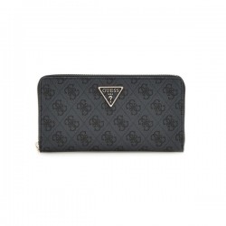 Guess Laurel SWSG85 00163 Women's Large Zip-Around Wallet Black with Logo Print