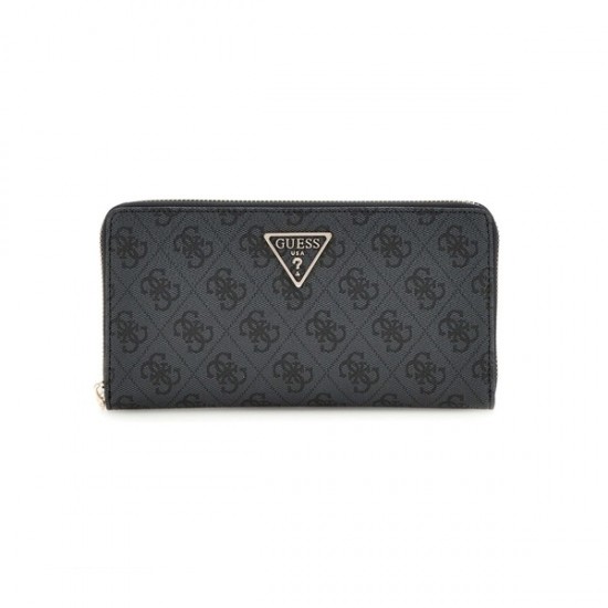 Guess Laurel SWSG85 00163 Women's Large Zip-Around Wallet Black with Logo Print
