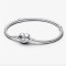 Pandora Moments 590719-23 Valentine's Heart Clasp Women's Silver Charm Bracelet 23cm