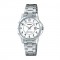 Casio LTP-V004D-7B Women's Quartz Watch White Dial Silver Bracelet 30.2mm