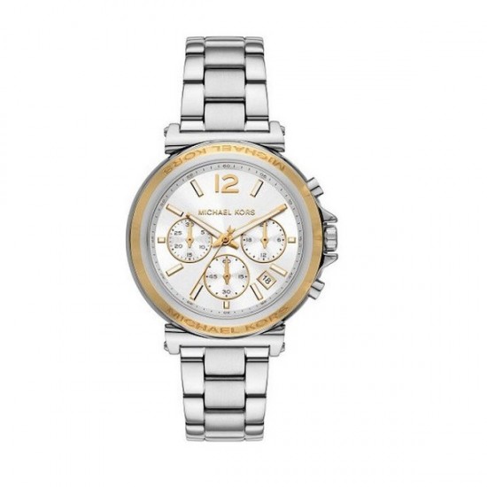 Michael Kors Maren Women's Chronograph Quartz Watch Two-Tone Silver Gold 40mm Michael Kors Maren Women's Chronograph Quartz Watch Two-Tone Silver Gold 40mm
