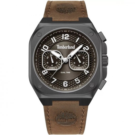 Timberland Mackinac TDWGF0055001 Ανδρικό Dual Time Ρολόι Καφέ Δερμάτινο Λουράκι 41mm Timberland Mackinac TDWGF0055001 Ανδρικό Dual Time Ρολόι Καφέ Δερμάτινο Λουράκι 41mm