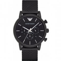 Emporio Armani AR1968 Men's Chronograph Black Mesh Stainless Steel Watch 46mm Emporio Armani AR1968 Men's Chronograph Black Mesh Stainless Steel Watch 46mm