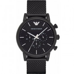 Emporio Armani AR1968 Men's Chronograph Black Mesh Stainless Steel Watch 46mm Emporio Armani AR1968 Men's Chronograph Black Mesh Stainless Steel Watch 46mm