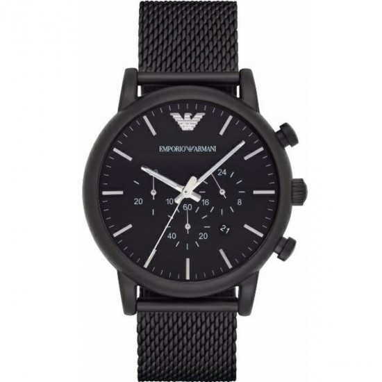Emporio Armani AR1968 Men's Chronograph Black Mesh Stainless Steel Watch 46mm Emporio Armani AR1968 Men's Chronograph Black Mesh Stainless Steel Watch 46mm