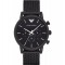 Emporio Armani AR1968 Men's Chronograph Black Mesh Stainless Steel Watch 46mm