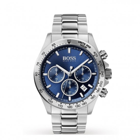 BOSS Ikon 1512963 Men's Chronograph Quartz Watch Blue Dial Silver Stainless Steel Bracelet 44mm BOSS Ikon 1512963 Men's Chronograph Quartz Watch Blue Dial Silver Stainless Steel Bracelet 44mm