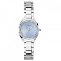GUESS Charlotte GW0767L6 Women's Quartz Watch Ice Blue Dial Crystals Silver Steel Bracelet 30mm