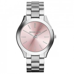 Michael Kors Slim Runway MK3380 Women's Quartz Watch Pink Dial Silver Stainless Steel Bracelet 41mm