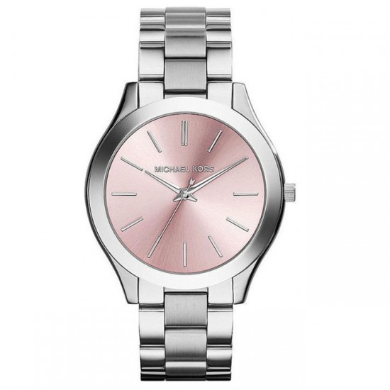 Michael Kors Slim Runway MK3380 Women's Quartz Watch Pink Dial Silver Stainless Steel Bracelet 41mm Michael Kors Slim Runway MK3380 Women's Quartz Watch Pink Dial Silver Stainless Steel Bracelet 41mm
