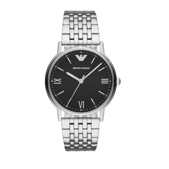 Emporio Armani Kappa AR11068 Men's Quartz Watch Black Dial Silver Stainless Steel Bracelet 40mm Emporio Armani Kappa AR11068 Men's Quartz Watch Black Dial Silver Stainless Steel Bracelet 40mm