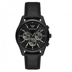 Emporio Armani Antonio AR11583 Men's Chronograph Quartz Watch Black Dial Leather Strap 41mm
