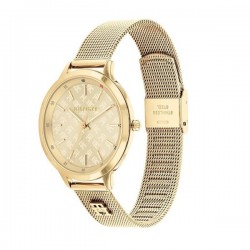 Tommy Hilfiger Iris 1782588 Women's Quartz Watch Gold Monogram Dial Gold Mesh Bracelet 36mm