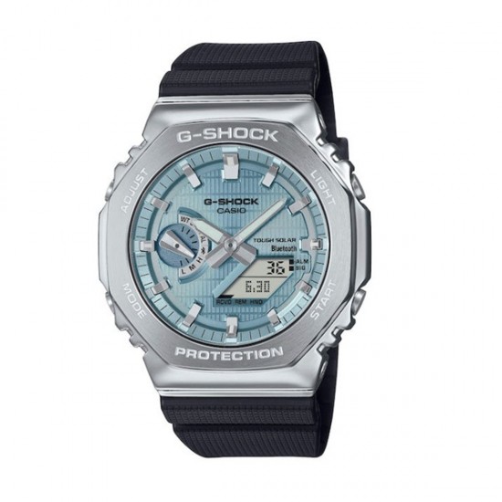 Casio G-Shock GBM-2100A-1A2ER Men's Tough Solar Bluetooth Analog Digital Watch Blue Dial Black Resin Strap 200m