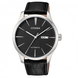 Citizen Automatic NH8350-08E Men's Automatic Watch Black Dial Stainless Steel Case Black Leather Strap 40mm