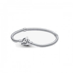 Pandora Moments Marvel 590784C00-17 Women's Sterling Silver Snake Chain Charm Bracelet Avengers Logo 17cm