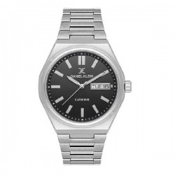 Daniel Klein DK.1.14150-2 Men's Quartz Watch Black Dial Silver Metal Bracelet 43mm