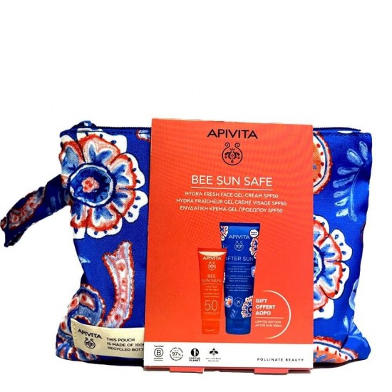 Apivita Bee Sun Safe Hydra Fresh Face Cream-Gel with Seaweed and Propolis SPF50 50 ml + Face and Body After-Sun Cream-Gel 100 ml