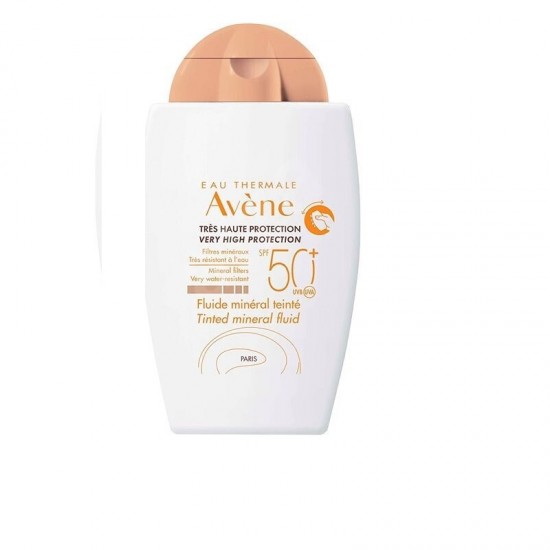Avene Fluide Mineral Teintee Tinted Face Sunscreen for Sensitive Tolerant Skin SPF50+ 40 ml