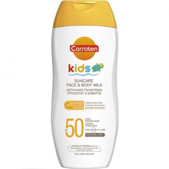 Carroten Kids Sunscreen Face & Body Lotion for Children SPF50 200ml Carroten Kids Sunscreen Face & Body Lotion for Children SPF50 200ml