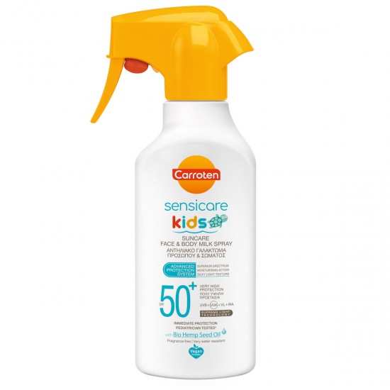 Carroten Sensicare Wasserfeste Sonnenschutzemulsion für Gesicht und Körper für Kinder, LSF 50+, 270 ml